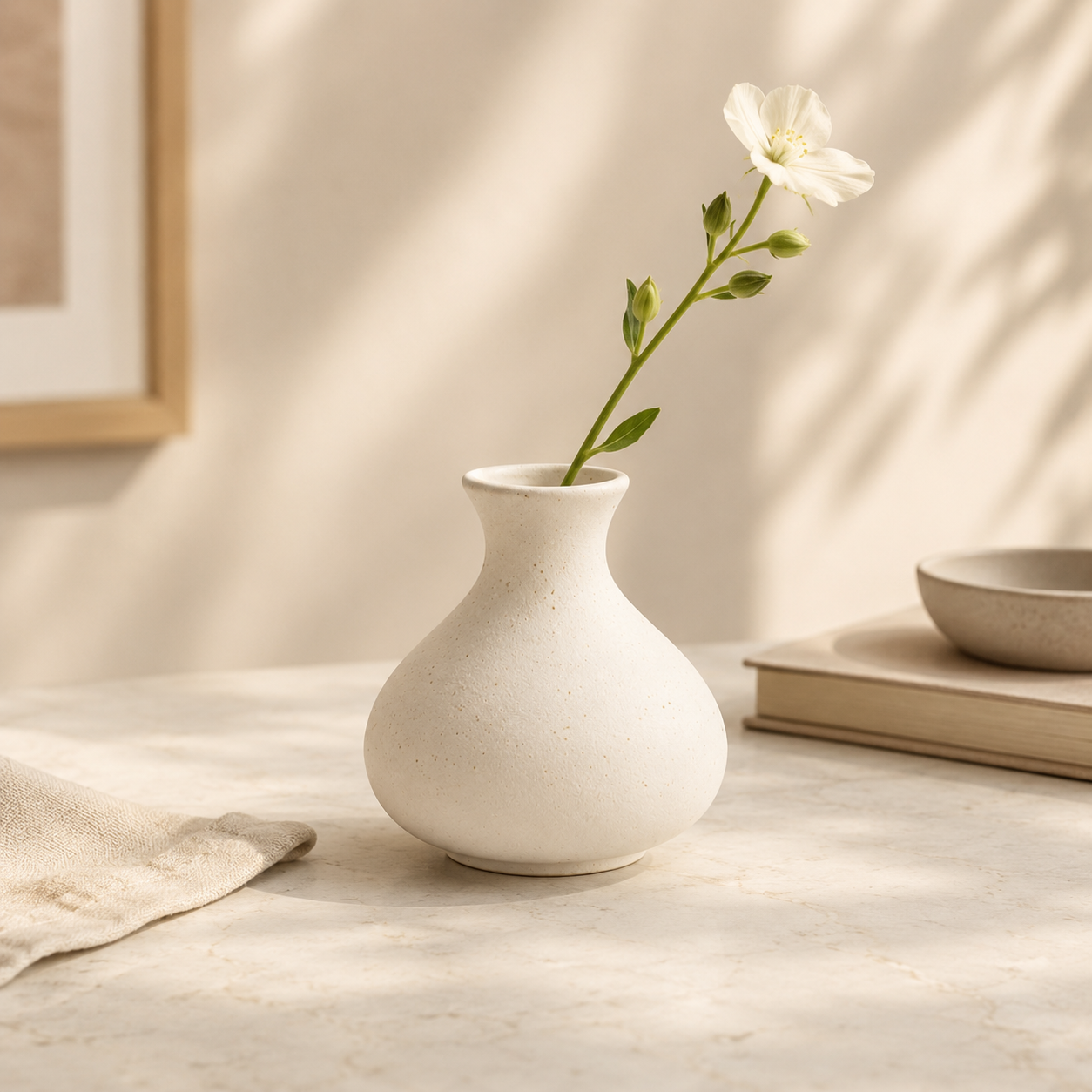 Speckled Ivory Bud Vase