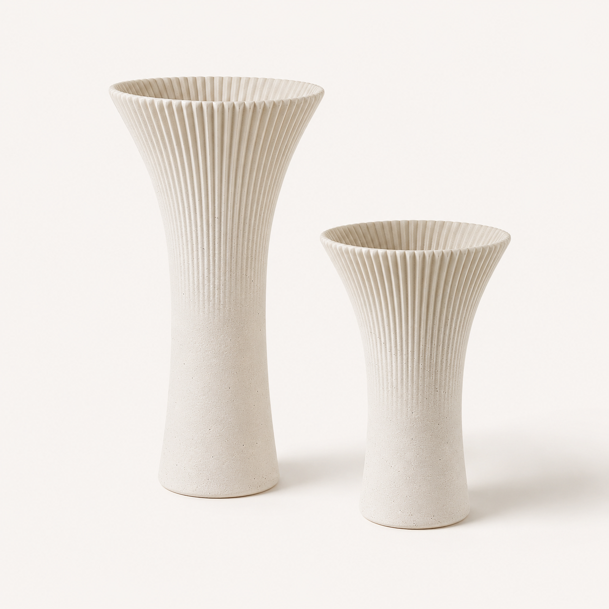 Fluted Ivory Vase