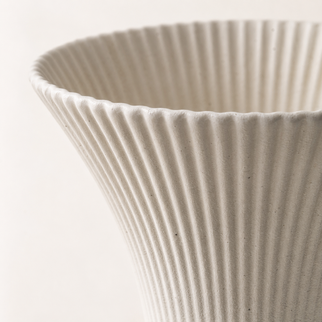 Fluted Ivory Vase